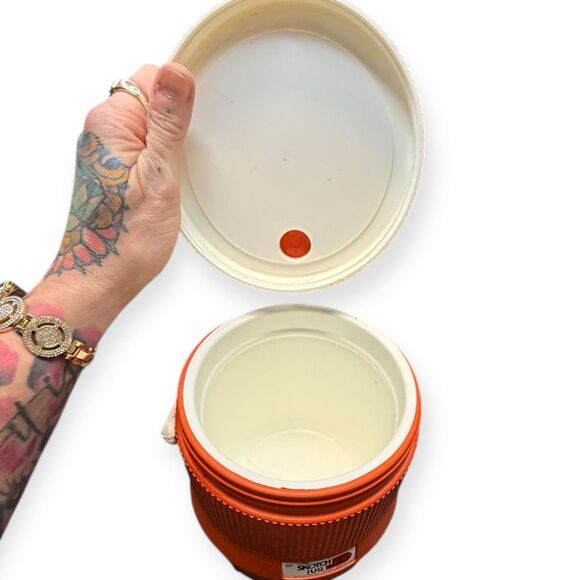 VINTAGE LITTLE SCOTCH JUG Orange & White Insulated Cooler - Picture 3 of 9